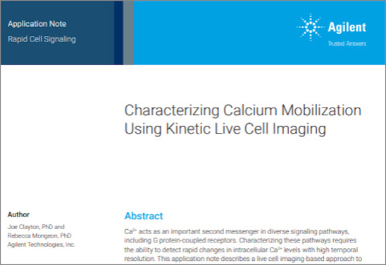 Characterizing Calcium Mobilization Using Kinetic Live Cell Imaging, application notes