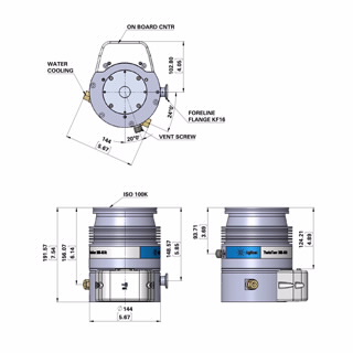 带集成控制器的 TwisTorr 305-ICQ 涡轮分子泵
