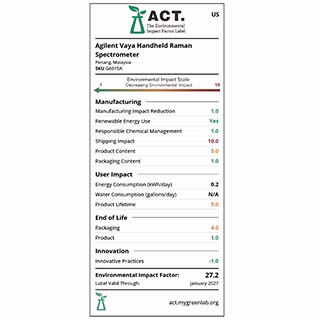 用于原辅料鉴定的 Vaya 手持式拉曼光谱仪
